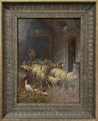 19th Century Painting of Sheep by A. Novey