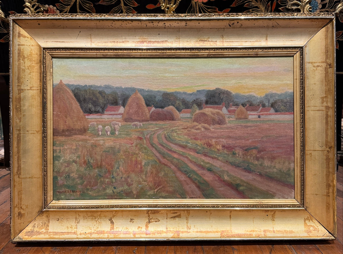 "French Countryside" 19th Century Painting by Frank A. Barney