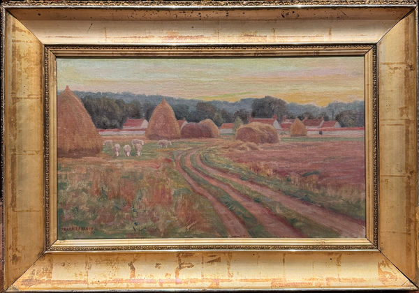 "French Countryside" 19th Century Painting by Frank A. Barney