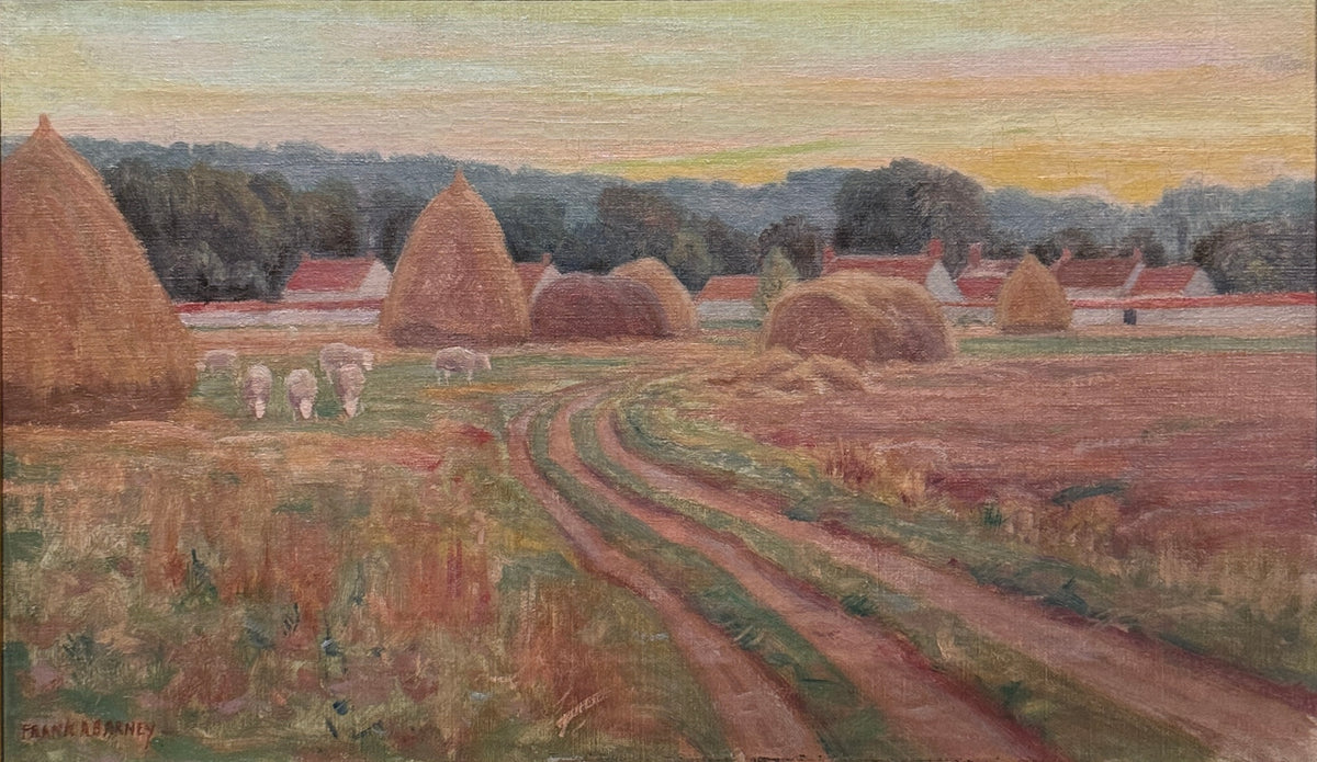 "French Countryside" 19th Century Painting by Frank A. Barney