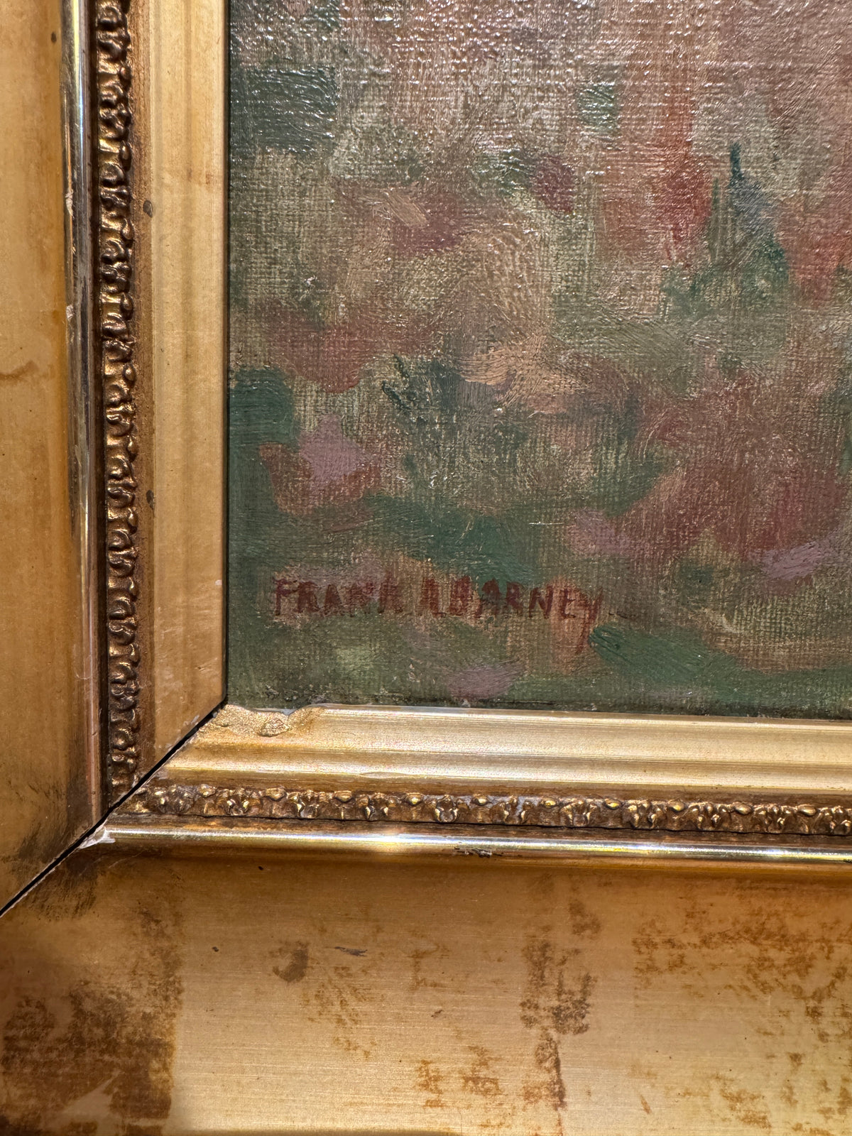 "French Countryside" 19th Century Painting by Frank A. Barney