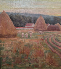 "French Countryside" 19th Century Painting by Frank A. Barney
