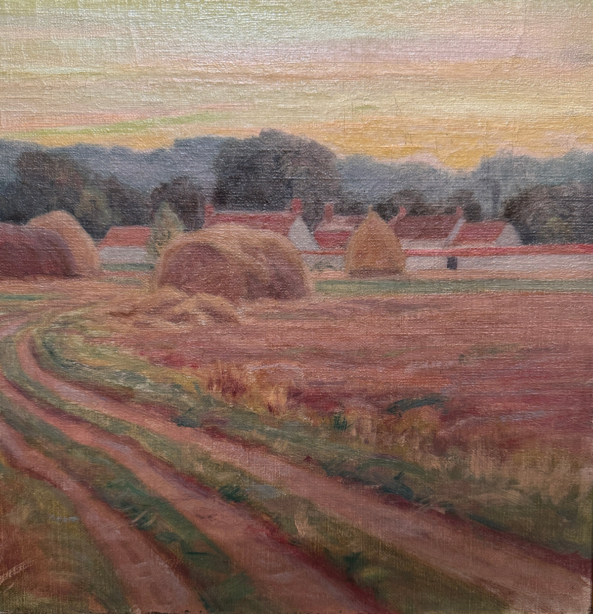 "French Countryside" 19th Century Painting by Frank A. Barney