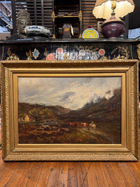 19th Century British Landscape With Cows by John Holland