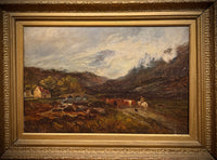 19th Century British Landscape With Cows by John Holland