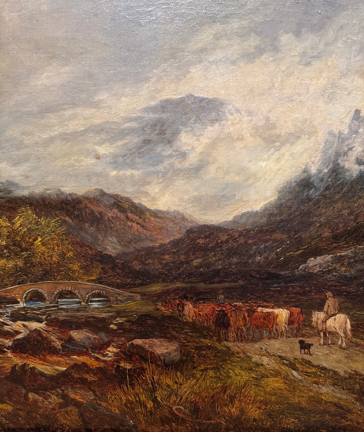 19th Century British Landscape With Cows by John Holland