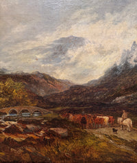 19th Century British Landscape With Cows by John Holland