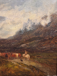19th Century British Landscape With Cows by John Holland