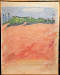 Modernist Landscape In Corals and Greens by Lynne Tanner