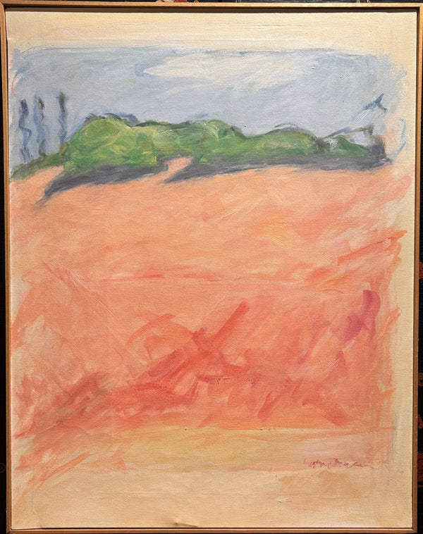 Modernist Landscape In Corals and Greens by Lynne Tanner
