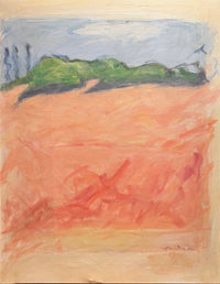 Modernist Landscape In Corals and Greens by Lynne Tanner