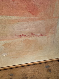 Modernist Landscape In Corals and Greens by Lynne Tanner