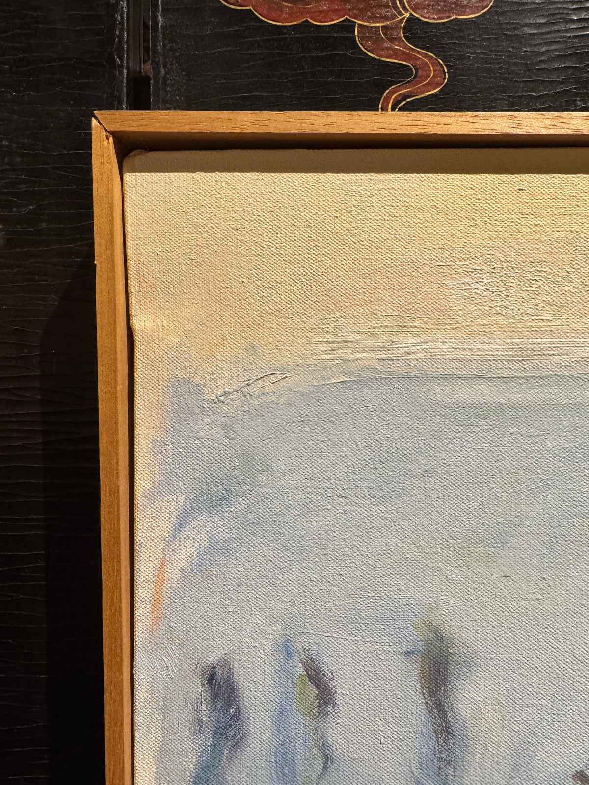 Modernist Landscape In Corals and Greens by Lynne Tanner