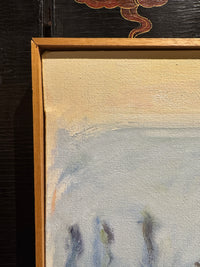 Modernist Landscape In Corals and Greens by Lynne Tanner