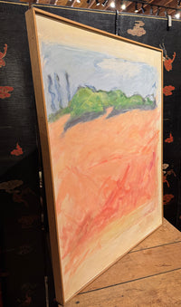 Modernist Landscape In Corals and Greens by Lynne Tanner