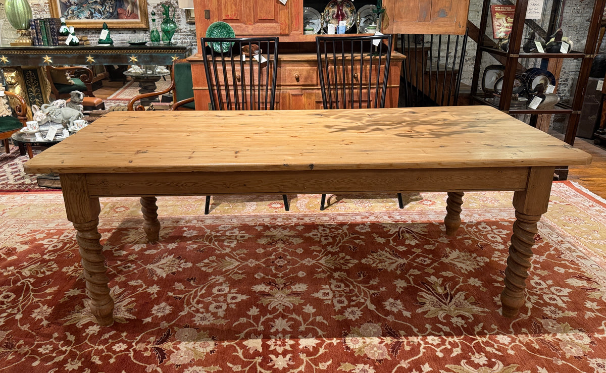 Vintage English Pine Dining Table