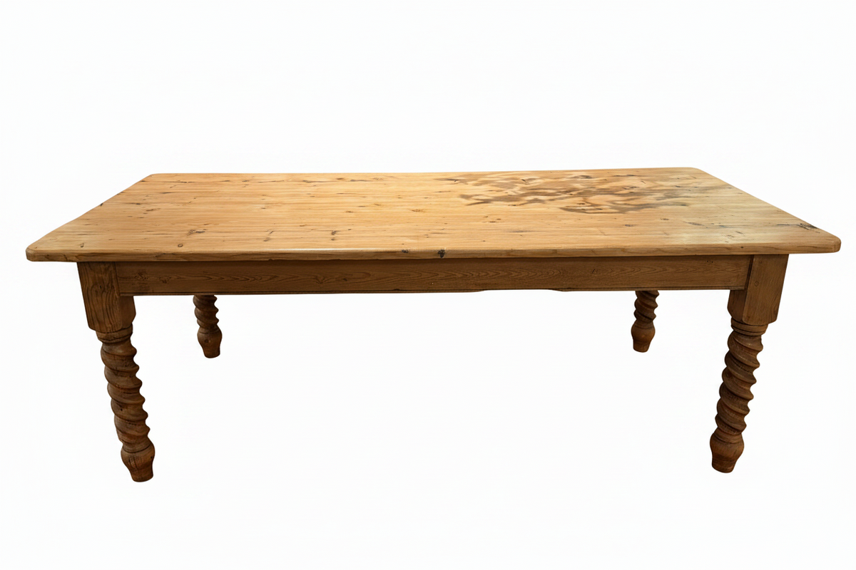 Vintage English Pine Dining Table