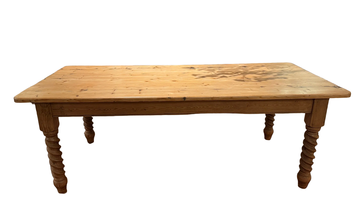 Vintage English Pine Dining Table