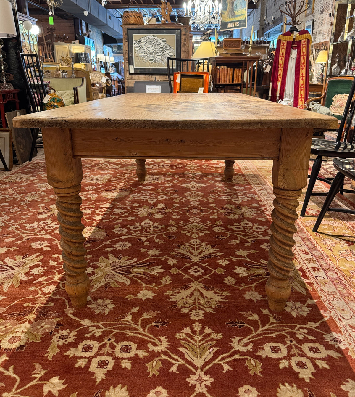 Vintage English Pine Dining Table