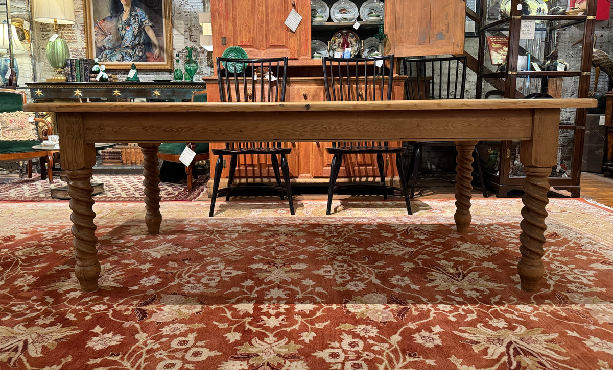 Vintage English Pine Dining Table