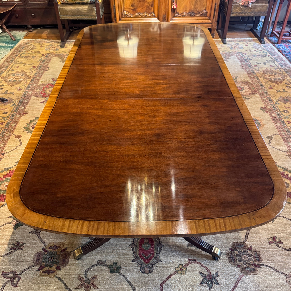 Vintage Baker Silver Label Double Pedestal Dining Table