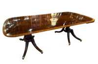 Vintage Baker Silver Label Double Pedestal Dining Table