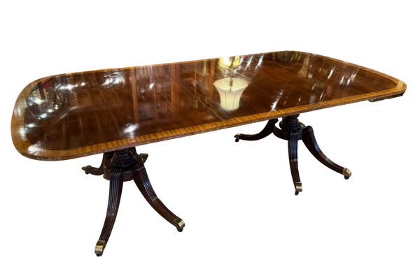 Vintage Baker Silver Label Double Pedestal Dining Table