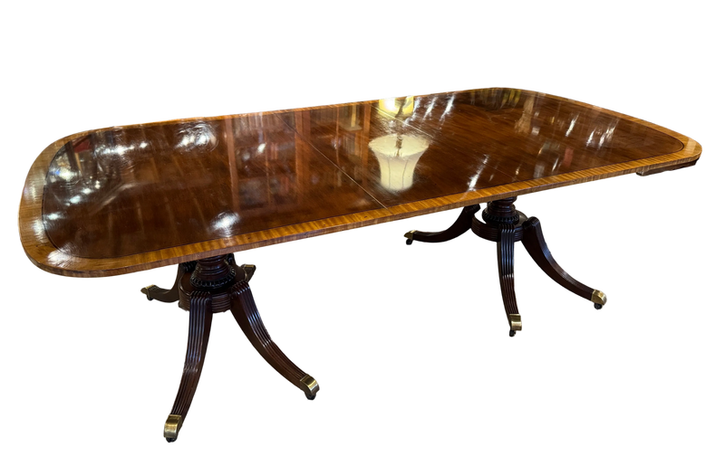Vintage Baker Silver Label Double Pedestal Dining Table