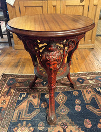 19th Century English Pub Table With Red Paint