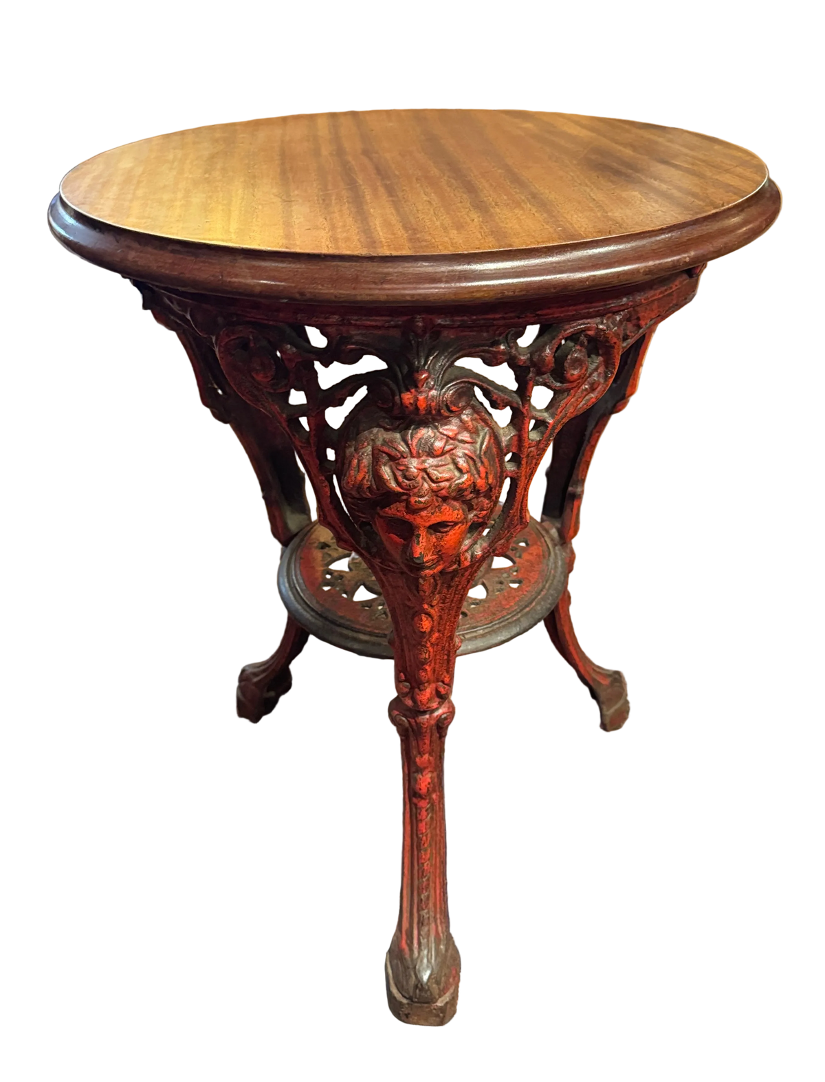 19th Century English Pub Table With Red Paint