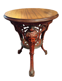 19th Century English Pub Table With Red Paint