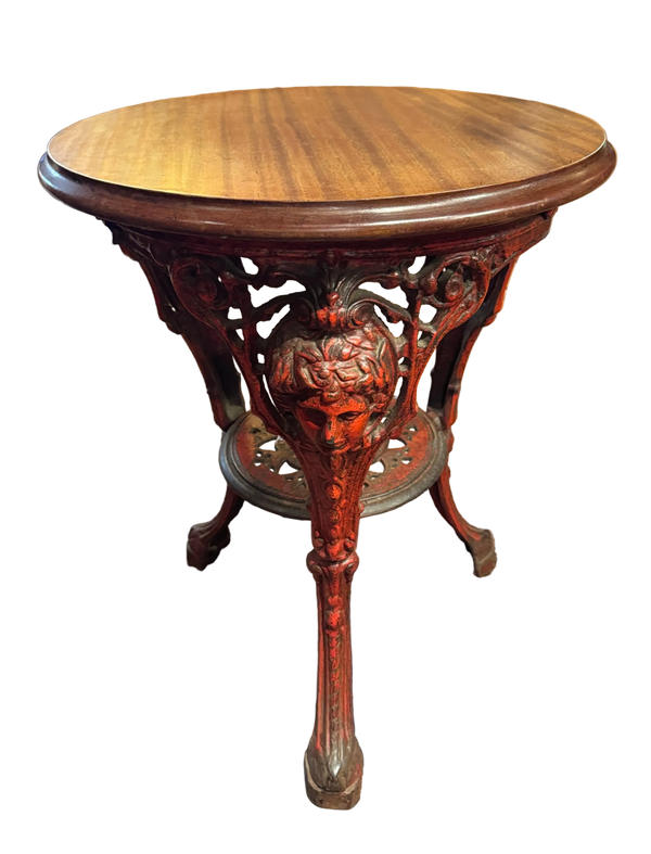 19th Century English Pub Table With Red Paint