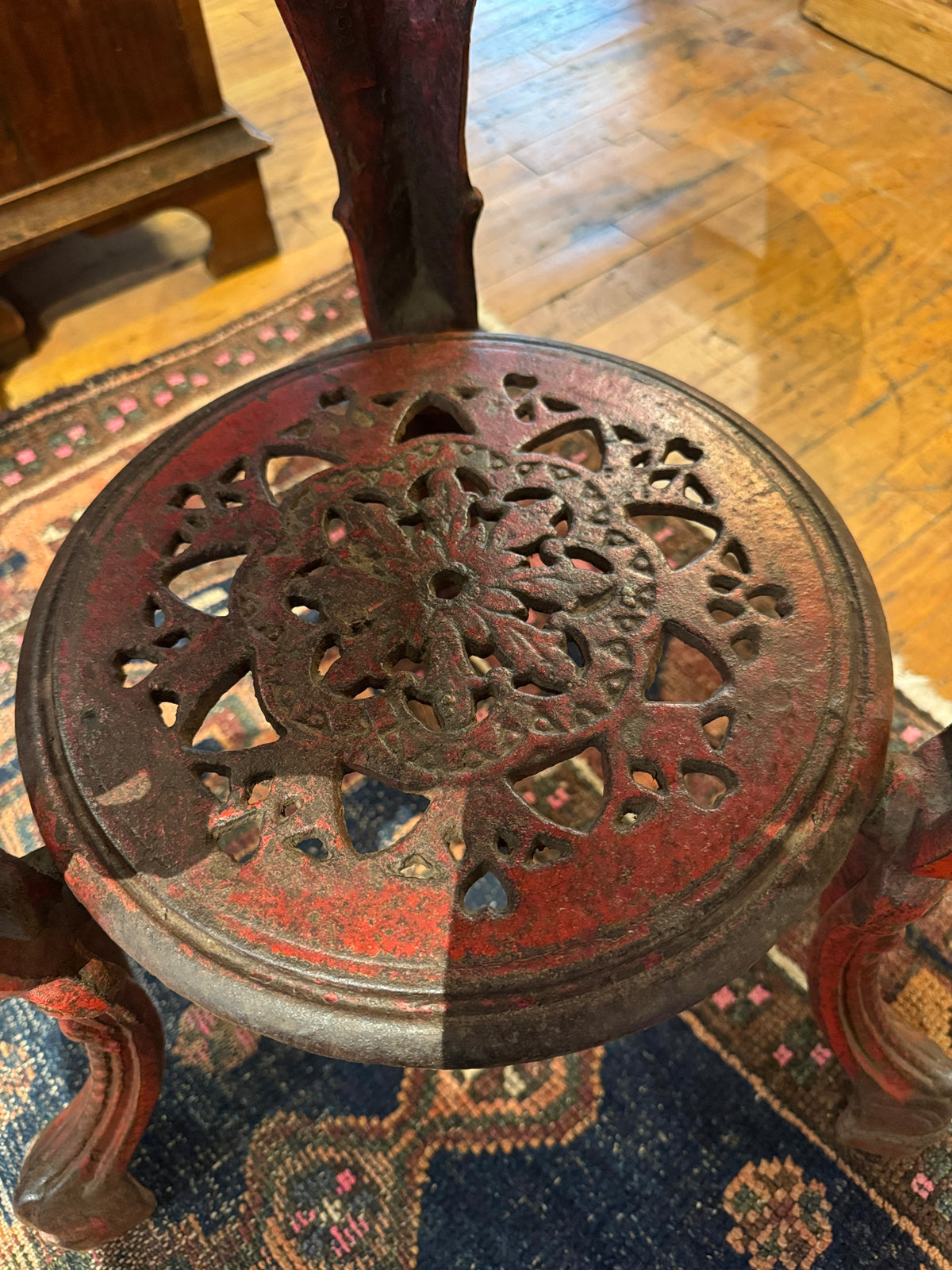19th Century English Pub Table With Red Paint