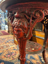 19th Century English Pub Table With Red Paint