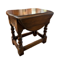 English Baroque Style Low Drop Leaf Side Table