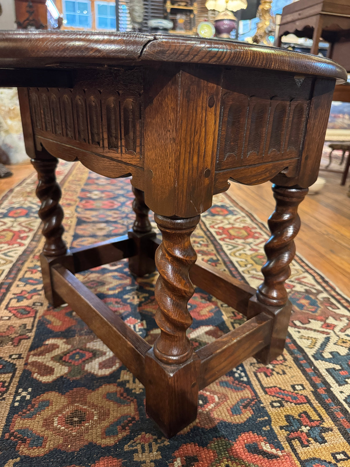 English Baroque Style Low Drop Leaf Side Table