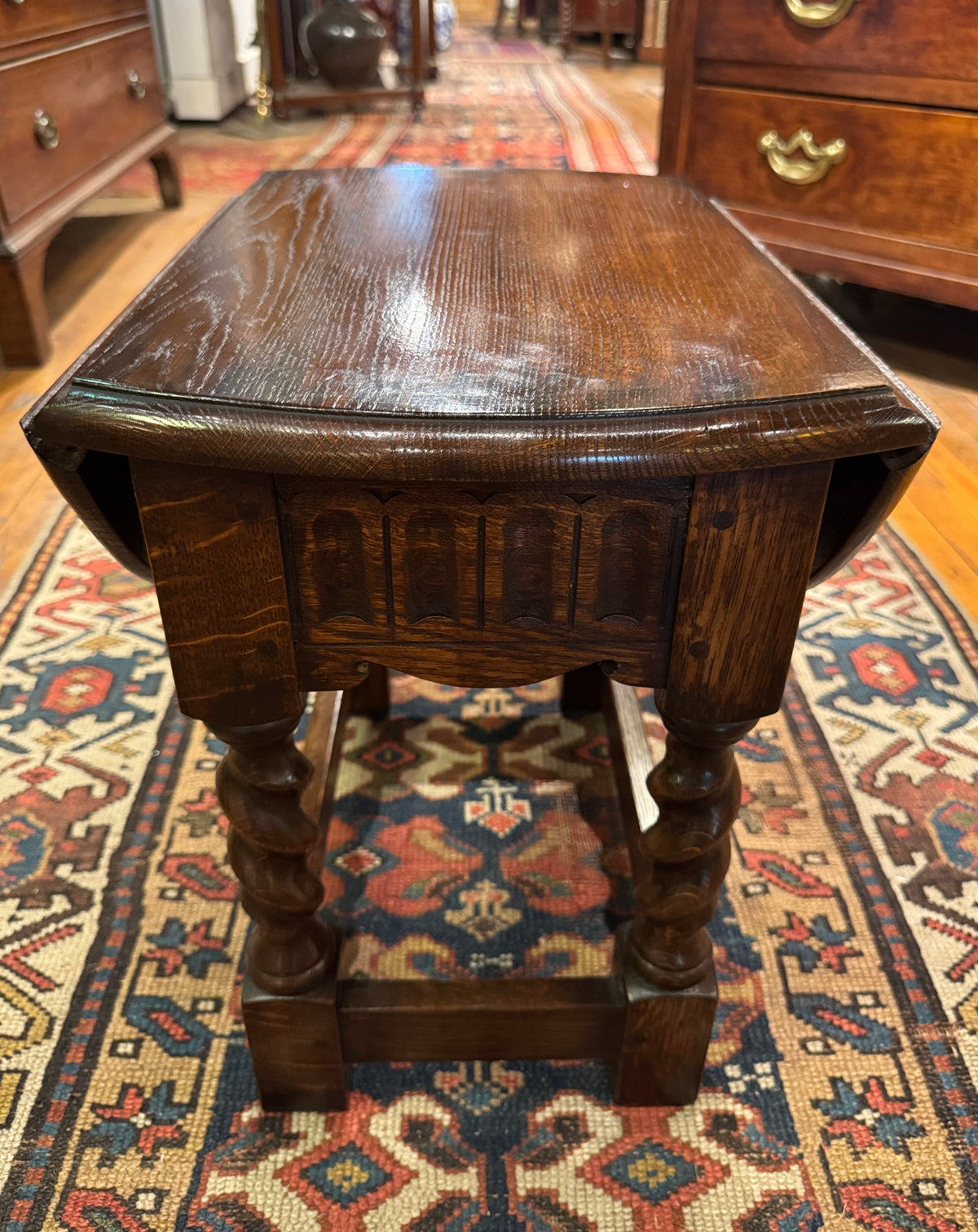 English Baroque Style Low Drop Leaf Side Table