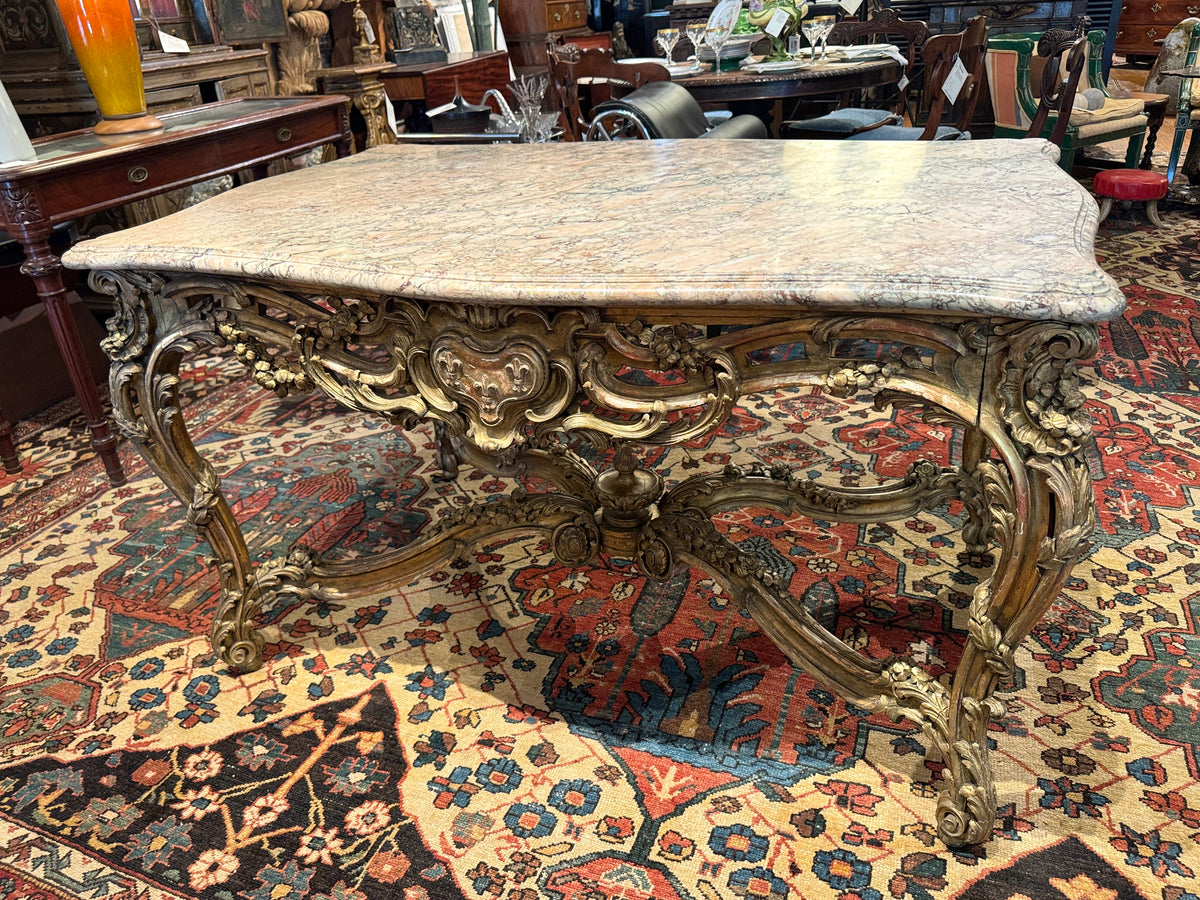 Napoleon III Giltwood and Marble Center Table