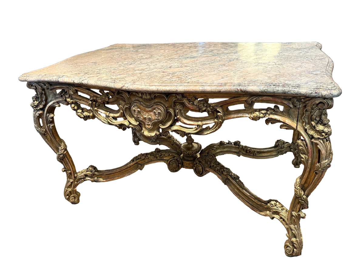Napoleon III Giltwood and Marble Center Table