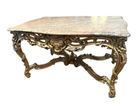 Napoleon III Giltwood and Marble Center Table