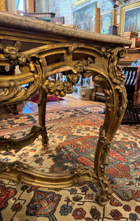Napoleon III Giltwood and Marble Center Table