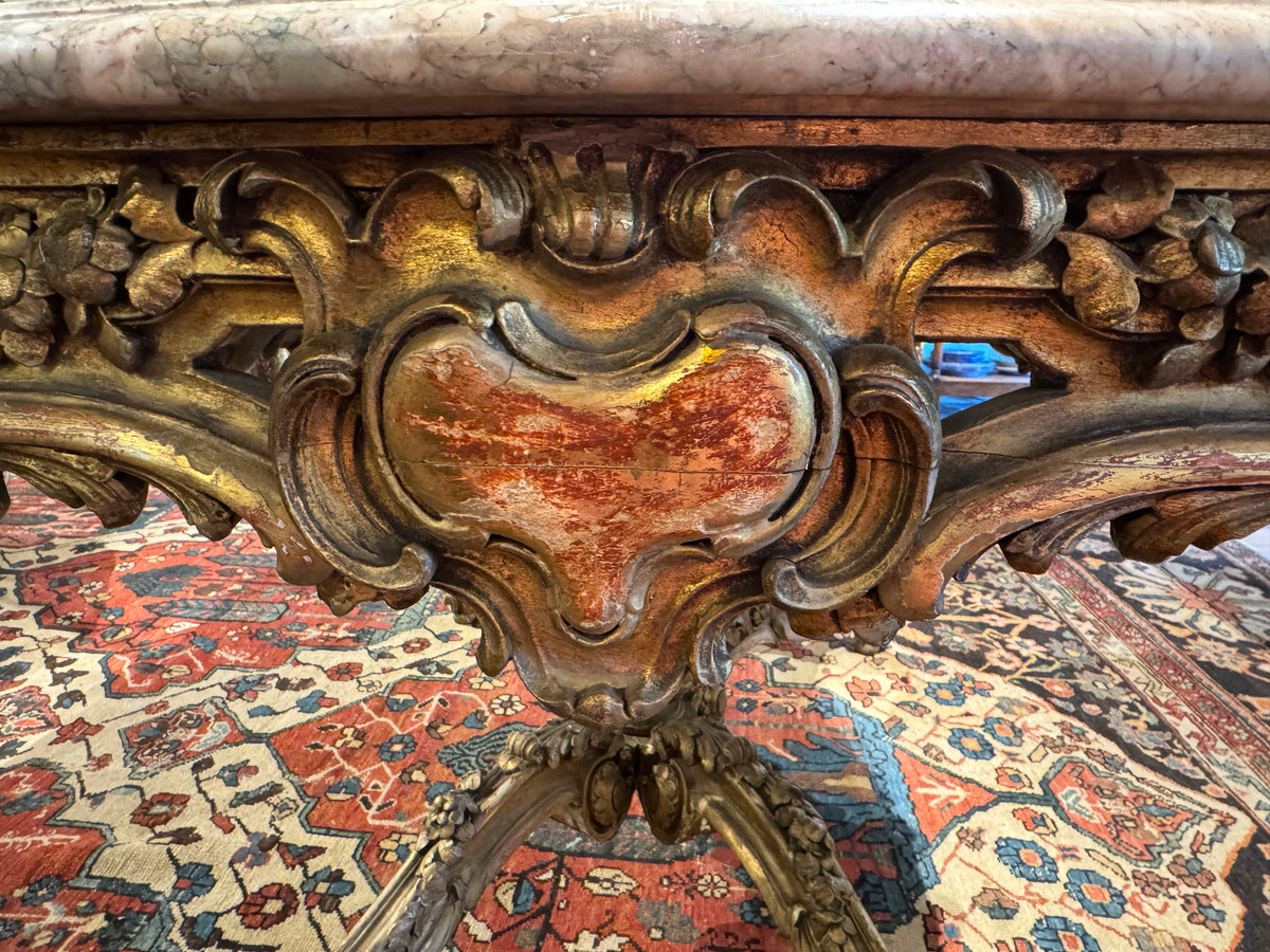 Napoleon III Giltwood and Marble Center Table