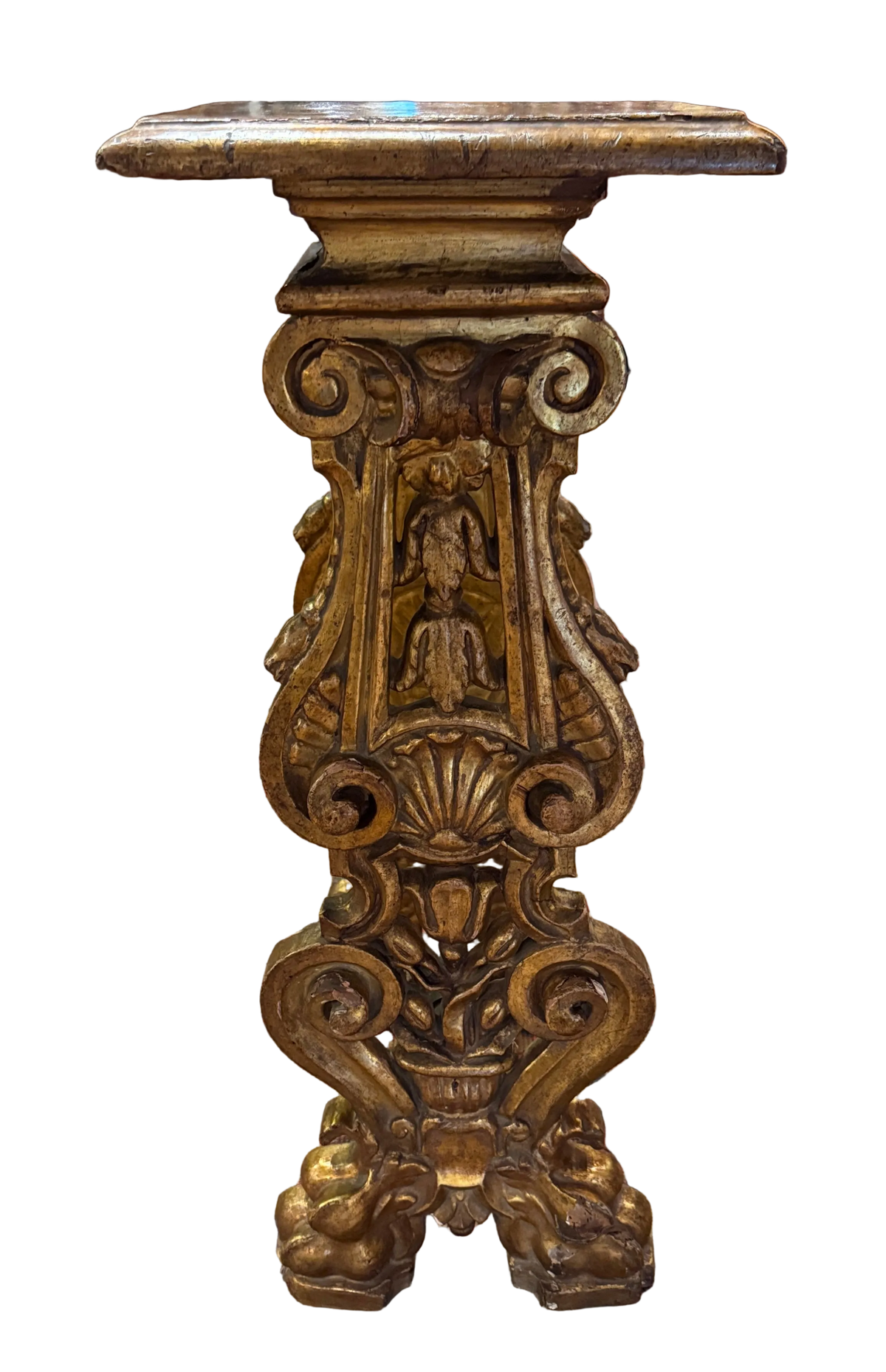 16th Century Italian Giltwood Pedestal