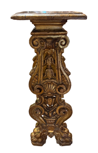 16th Century Italian Giltwood Pedestal