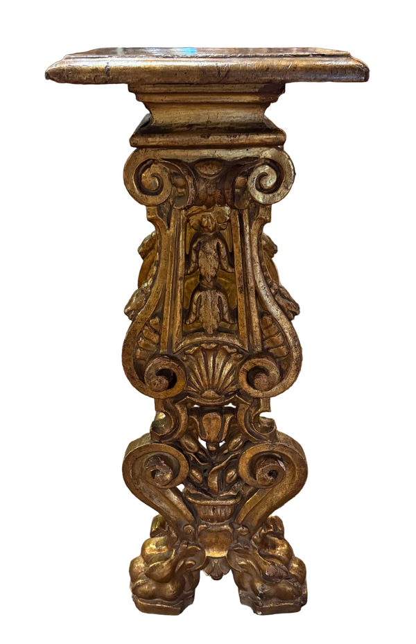 16th Century Italian Giltwood Pedestal