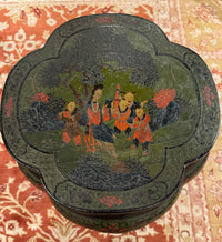 Chinese Lacquered Green Pedestal