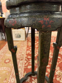 Chinese Lacquered Green Pedestal