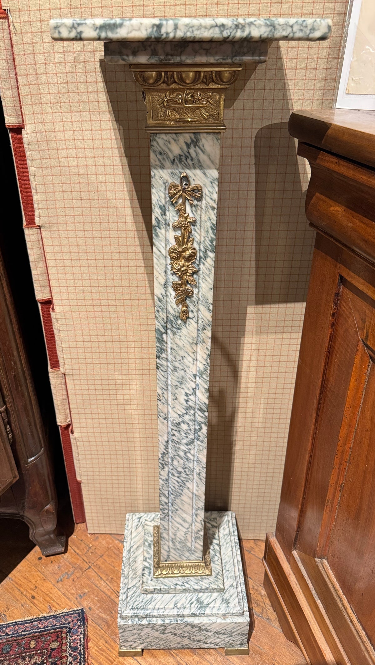 Neoclassical Style Marble Pedestal With Ormolu Mounts
