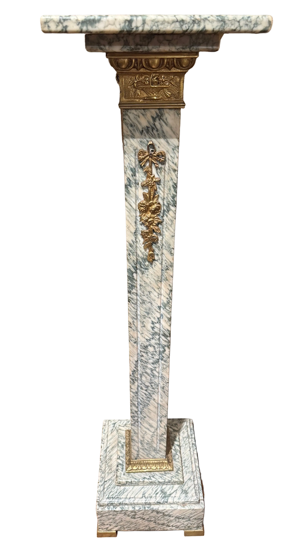 Neoclassical Style Marble Pedestal With Ormolu Mounts