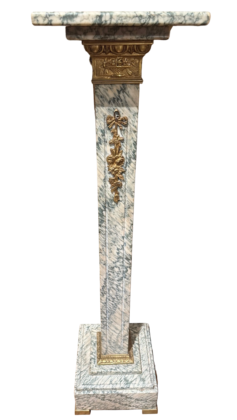 Neoclassical Style Marble Pedestal With Ormolu Mounts